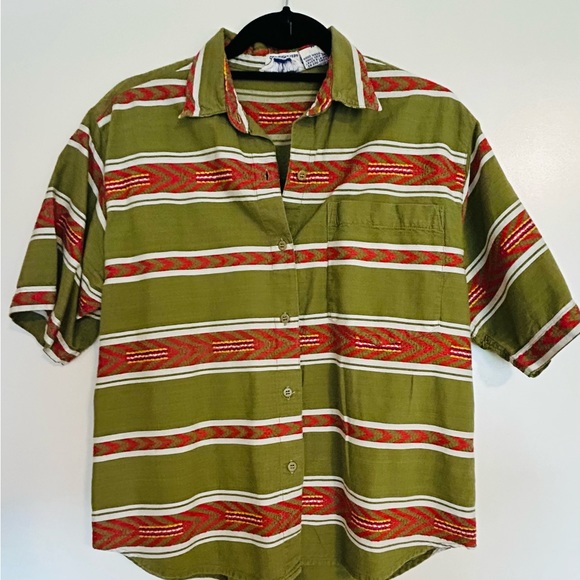 Vintage. 1989 Angelique tribal stripe top. - Picture 1 of 5